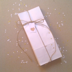 Bolsas de papel blanco, 24 x 10 x 6 cm, 20 uds