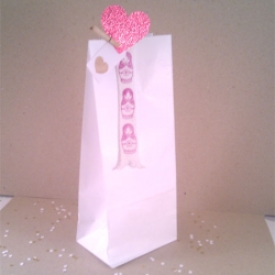 Bolsas de papel blanco, 24 x 10 x 6 cm, 20 uds