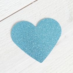 Corazn glitter turquesa 7 cm, 1 ud