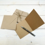 Cards with envelopes, recycled paper,  12.5 x 12.5 cm