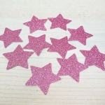 Estrellas glitter fucsia 3 cm, 10 uds