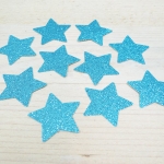Estrellas glitter turquesa 3 cm, 10 uds