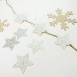 Estrellas glitter plata 3 cm, 10 uds