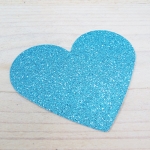 Corazn glitter turquesa, 7 cm