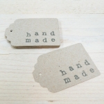 Etiquetas Kraft 7 cm handmade, 25 uds
