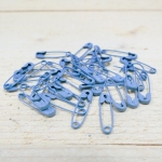 Mini safety pins, blue