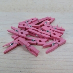 Pinzas de madera mini, rosas
