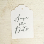 Etiquetas blancas 7 cm Save the Date, 25 uds