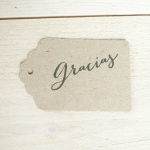 Etiquetas Kraft 7 cm Gracias, 25 uds