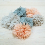 Mini pompones de tela, colores pastel