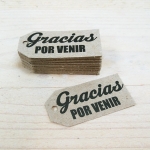 Etiquetas Kraft, tipo Manila, gracias por venir Etiquetas Kraft, tipo Manila, gracias por venir