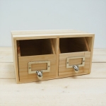 Holzbox mit 2 Schubladen, offen