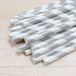 24 Pajitas espiral plata