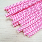 25 Pajitas, chevron rosa