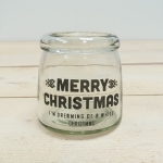 Portavelas cristal Merry Christmas, pequeo