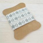 Autoadhesive fabric ribbon, estrellas gris, 1 m