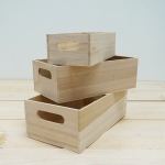 Set cajitas madera, mango oval