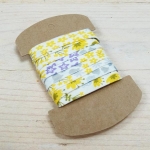 Cinta bies algodn, flores amarillo, 2.7m