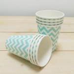Vasos de cartón, chevron menta Vasos de cartón, chevron menta