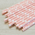 24 Pajitas corazones blancos, pink
