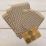 Bolsas de papel kraft, chevron & pegatinas