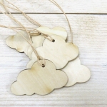 Etiqueta madera, Nube, 5 uds Etiqueta madera, Nube, 5 uds