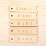 Etiquetas de madera, Just married, 5 uds Etiquetas de madera, Just married, 5 uds