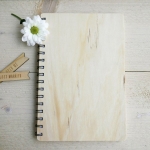 Cuaderno de notas, portada madera