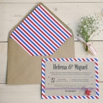 Invitacin boda, Airmail Kraft