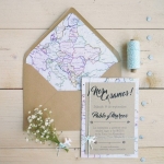 Invitacin boda, Mapa Kraft