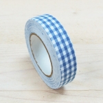 Fabric tape, cinta adhesiva de tela, cuadritos azul