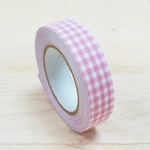 Fabric tape, cinta adhesiva de tela, cuadritos rosa