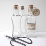 Botellita aceite, cristal con corcho Botellita aceite, cristal con corcho